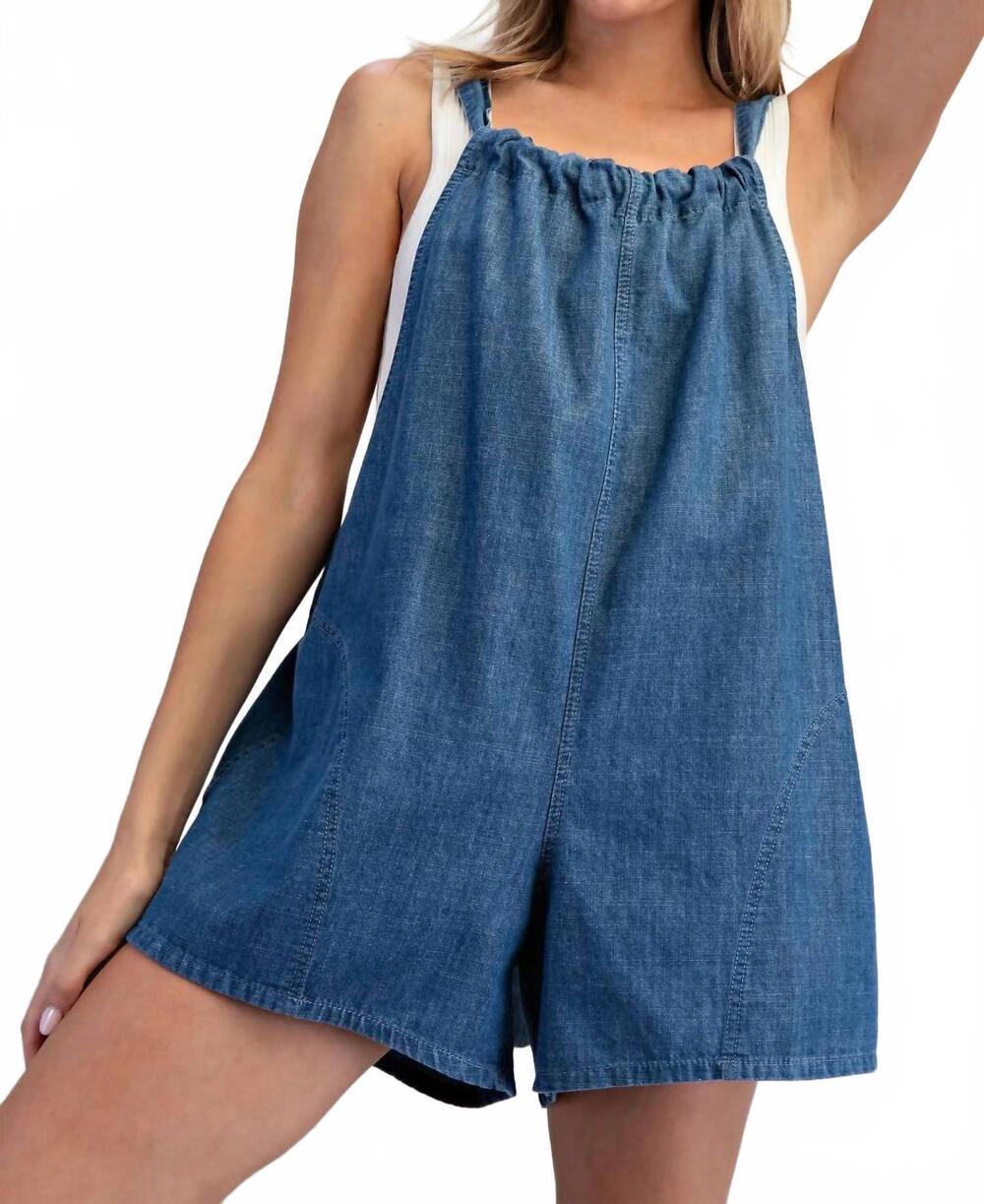 NEW EE:SOME women's louise romper in blue